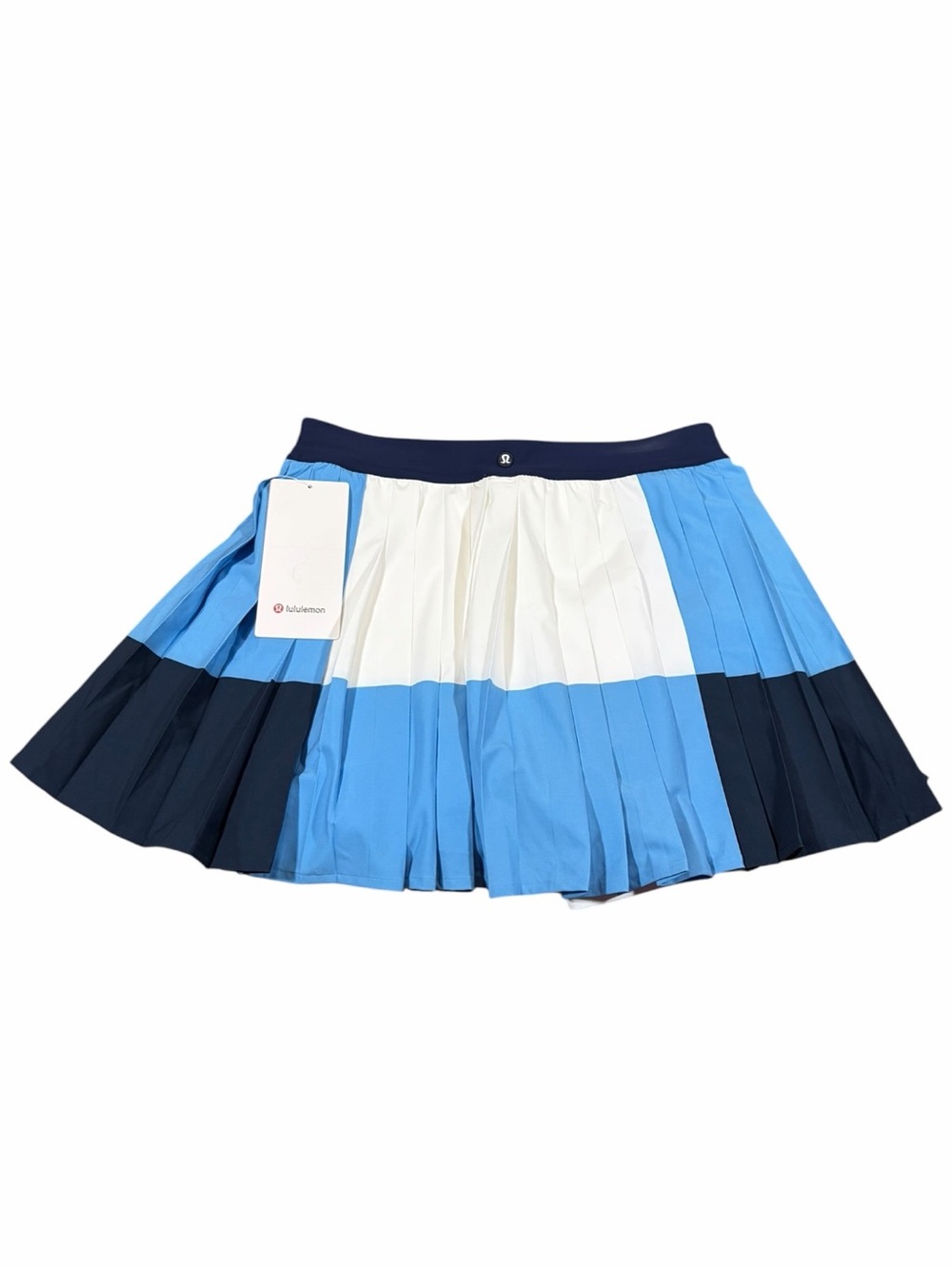 NWT Lululemon Court Champ Pleated High-Rise Tennis Skirt White/Ocean Wave/Blue 8